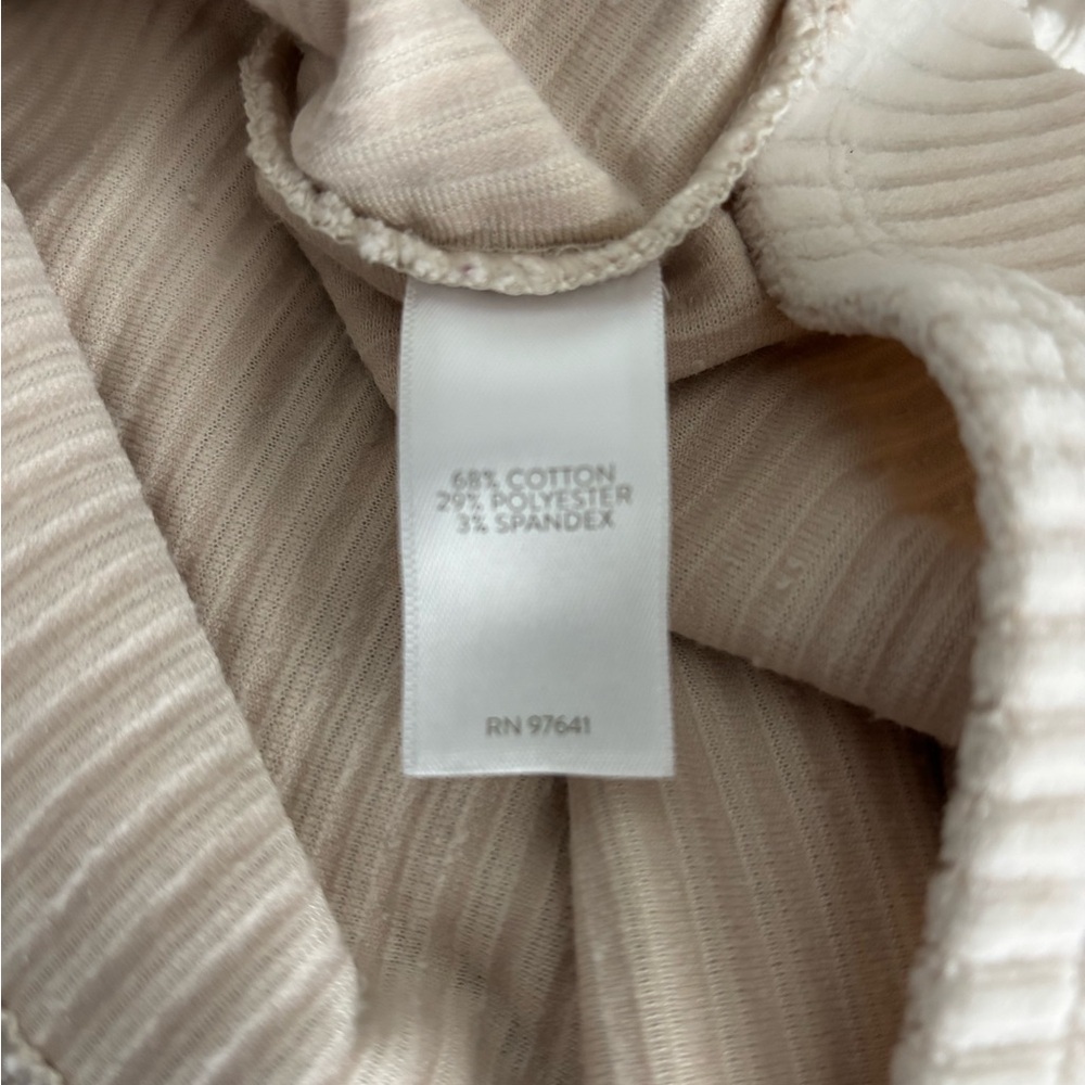 J Jill Women's Ivory cream Long Sleeve V neck Cotton Pullover Medium - Picture 3 of 3